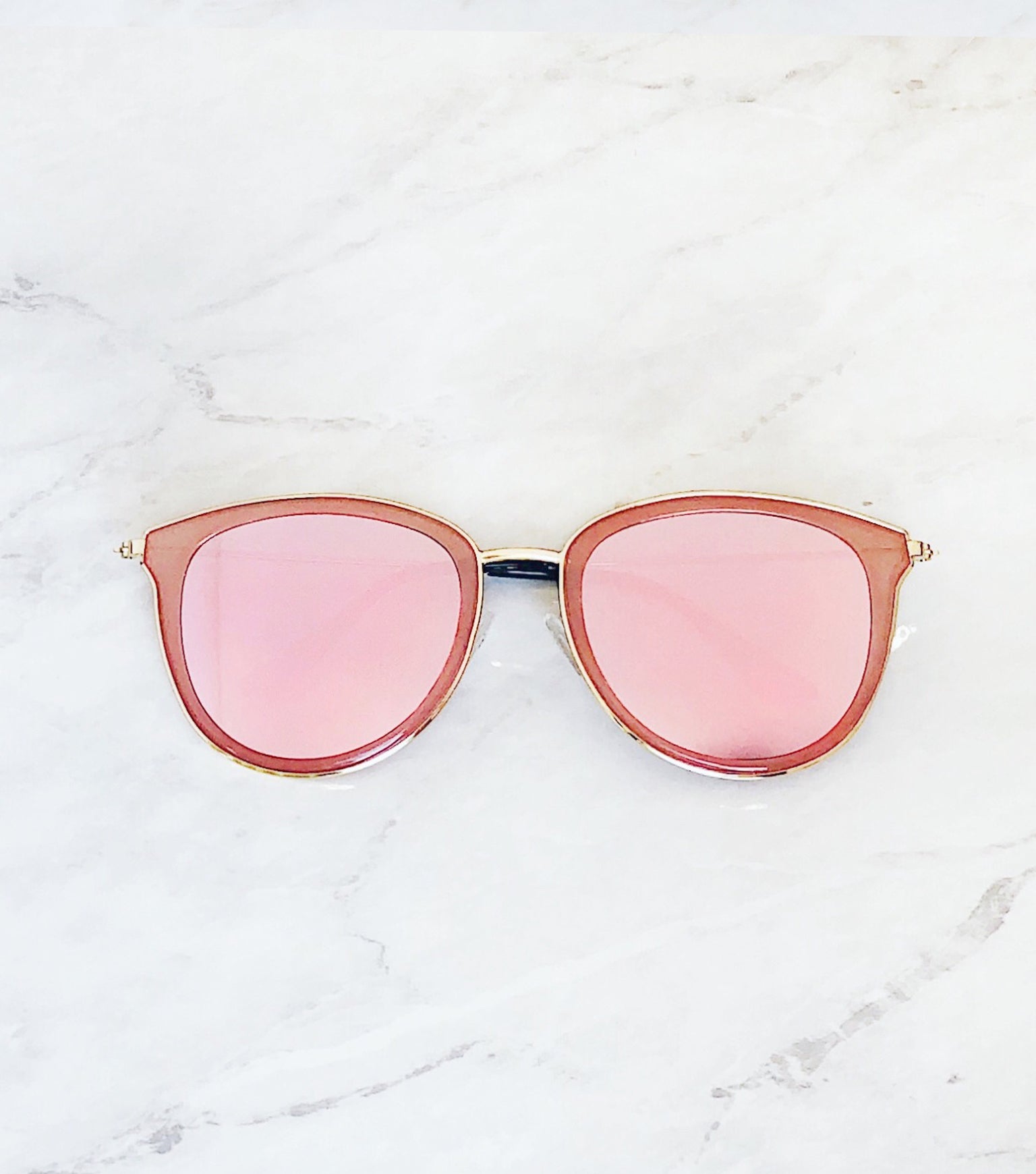 Rose mirrored sunnies with gold frames