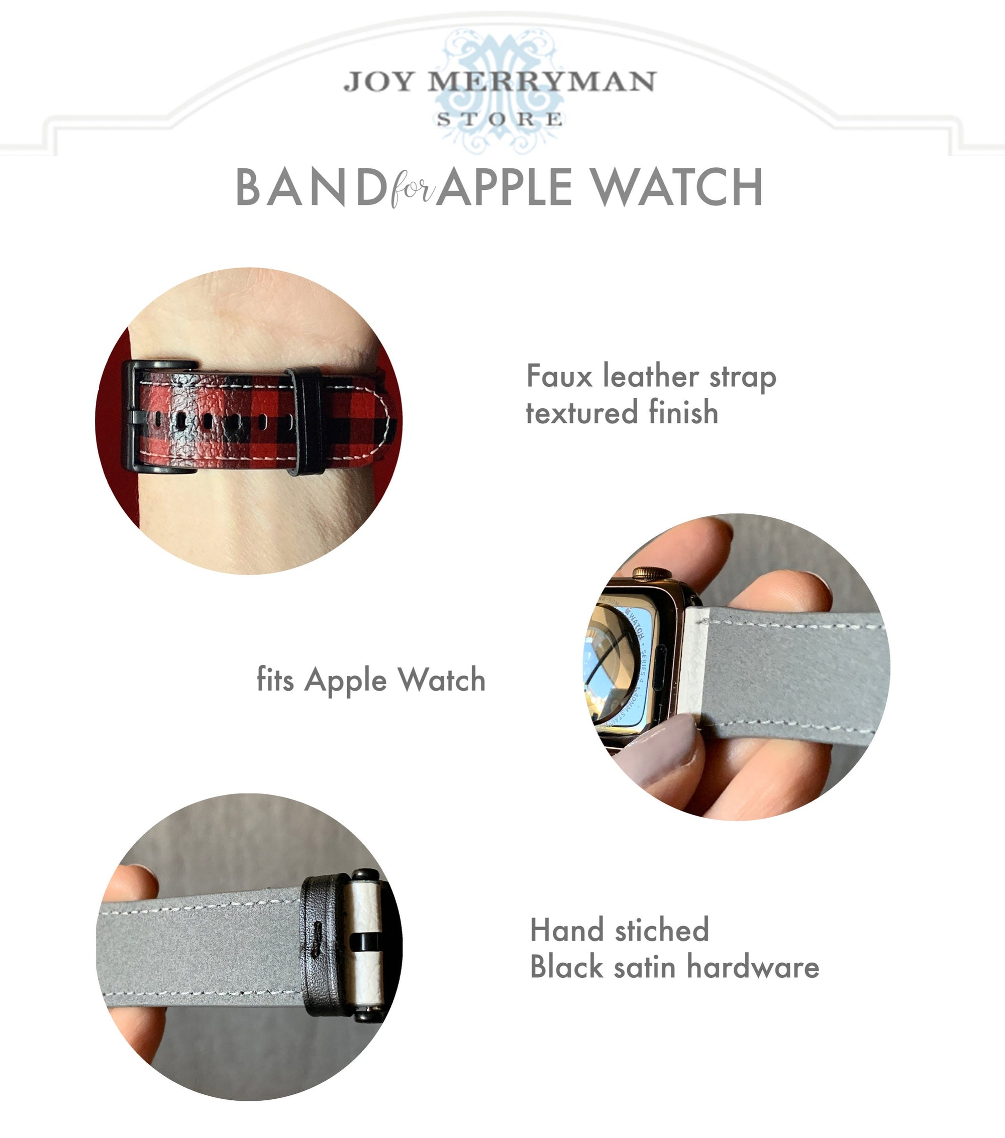 Tiny Ditsy Floral Gray Apple Watch Band