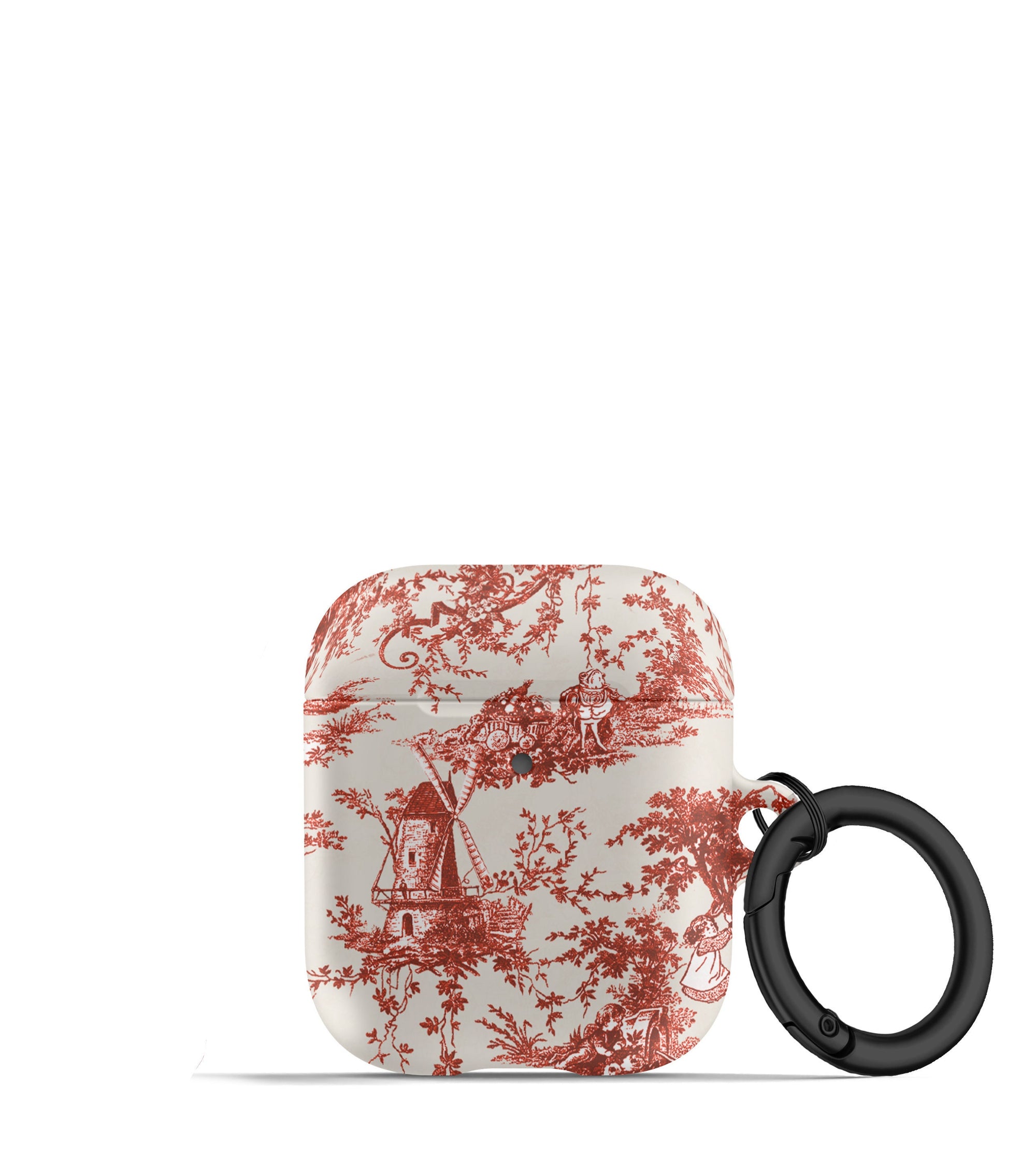 Red Toile Print AirPods Case