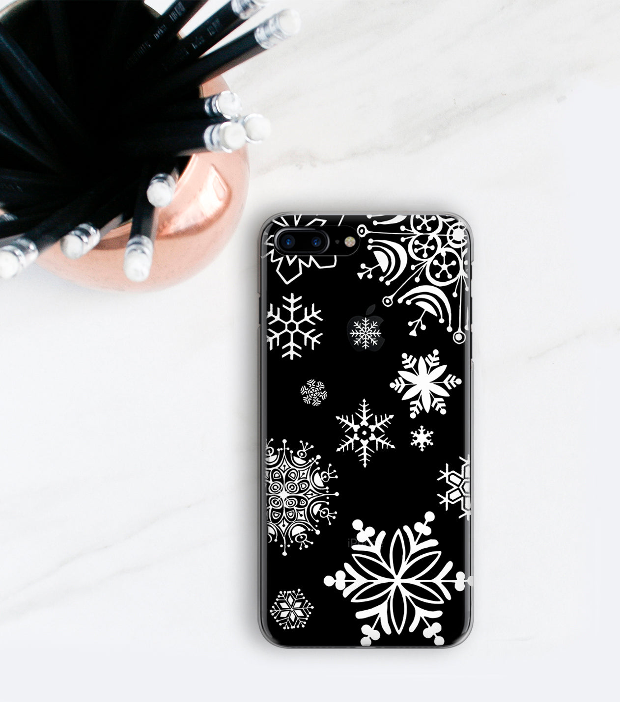 White Snowflakes iPhone 7 Plus case