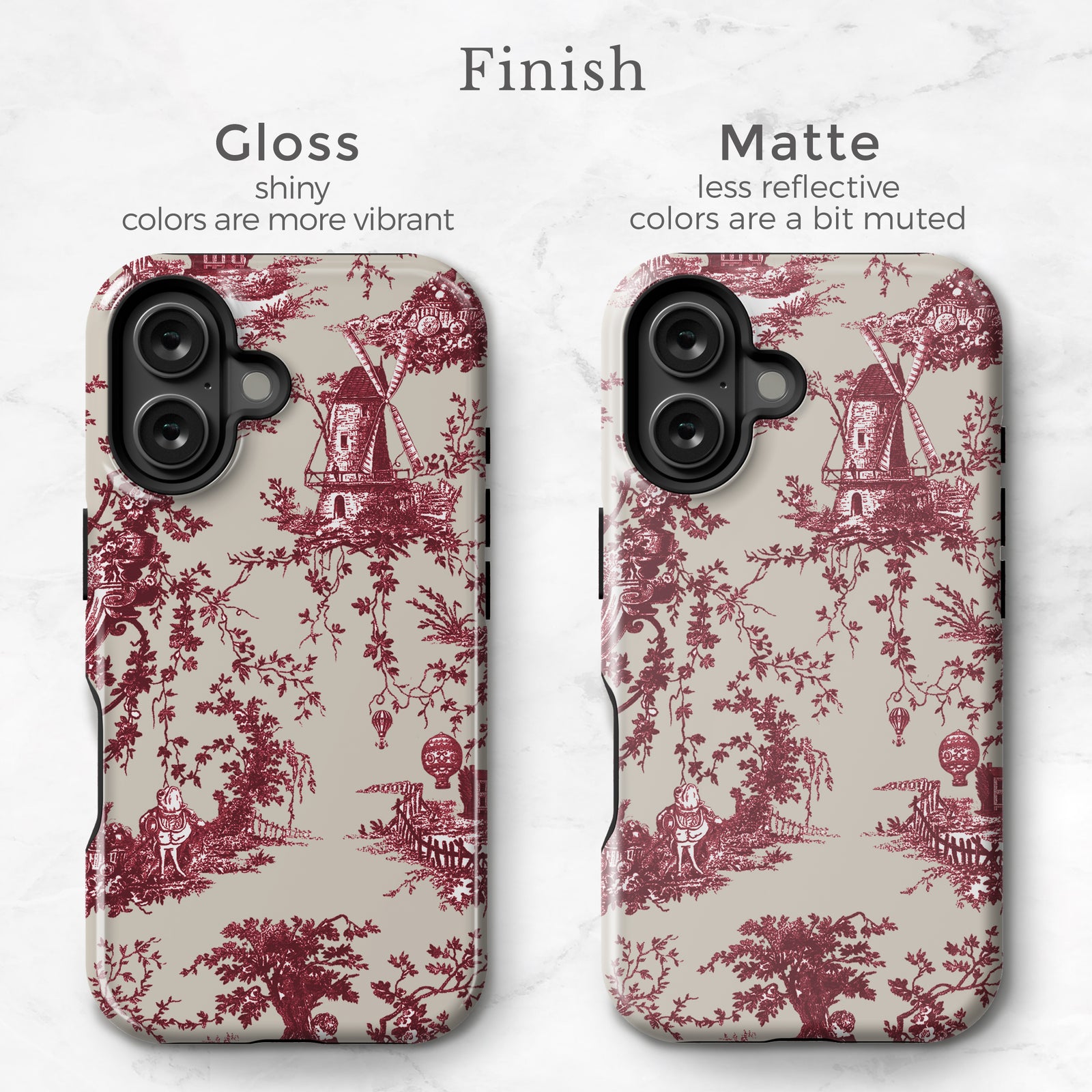 Toile Case | Burgundy