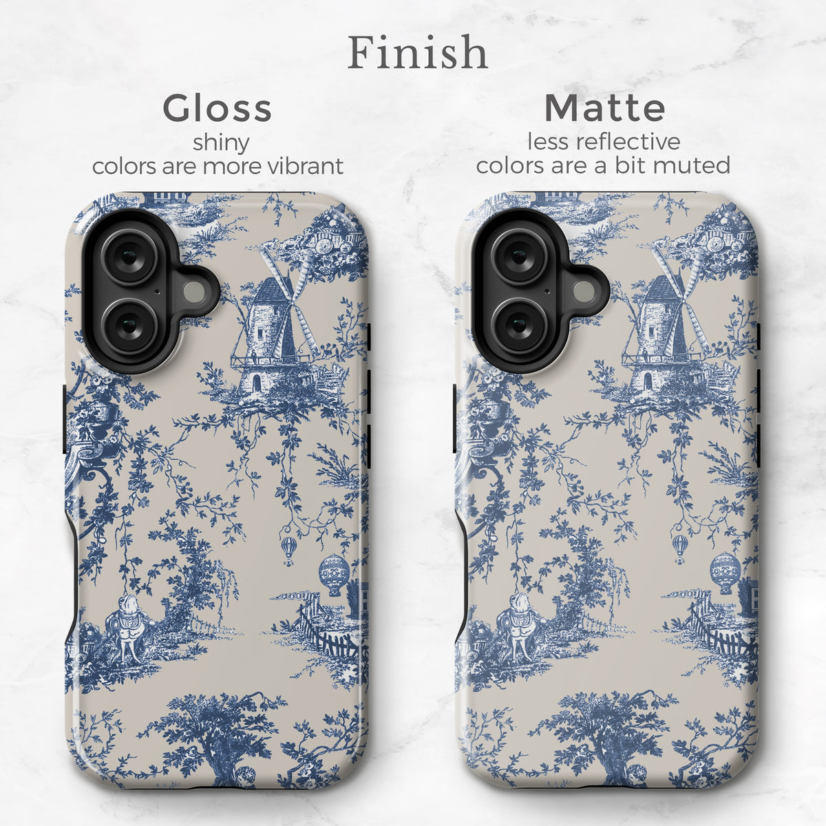 Toile Case | Navy Blue