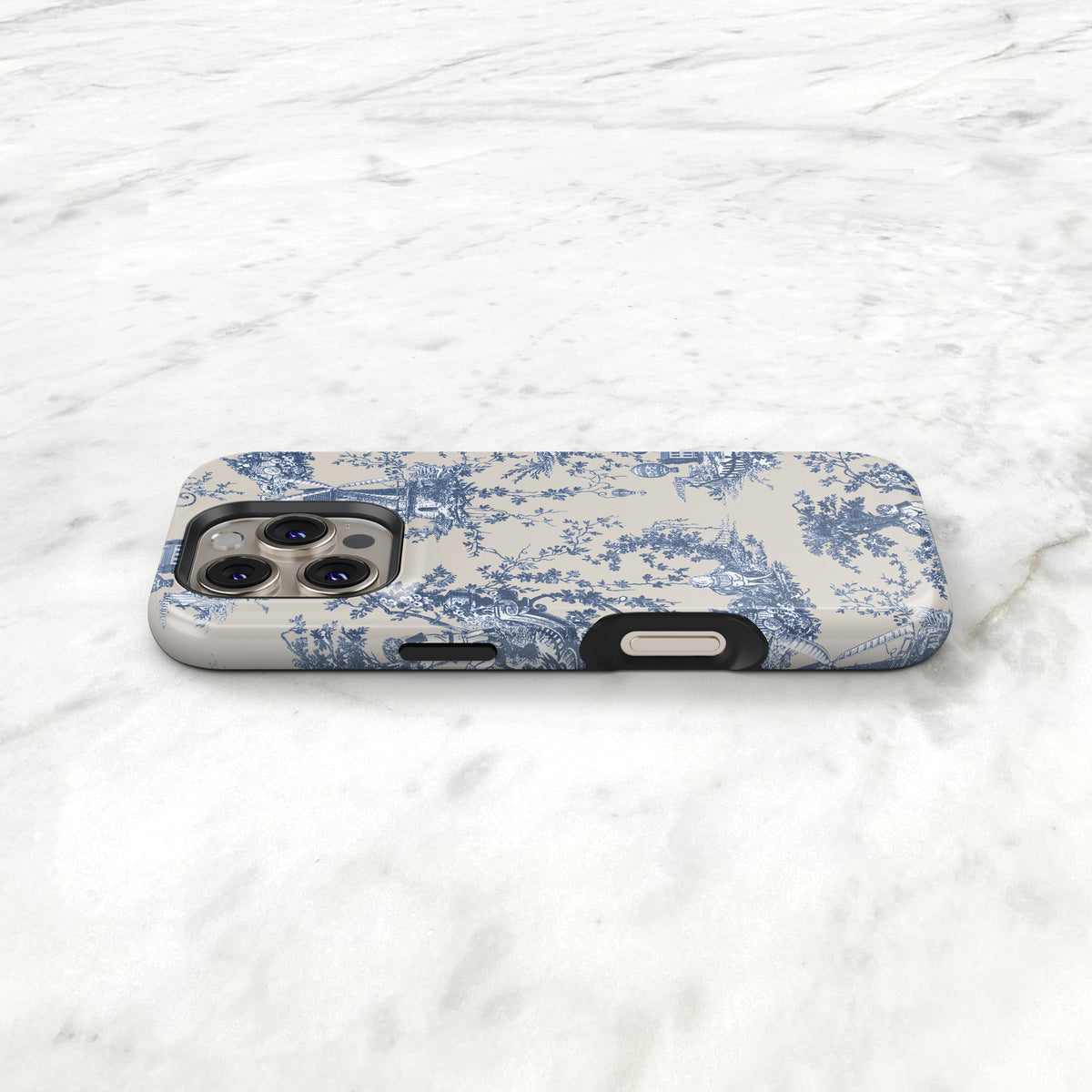 Toile Case | Navy Blue