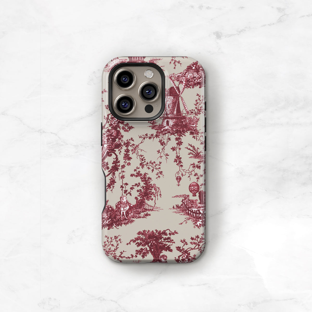 Toile Case | Burgundy