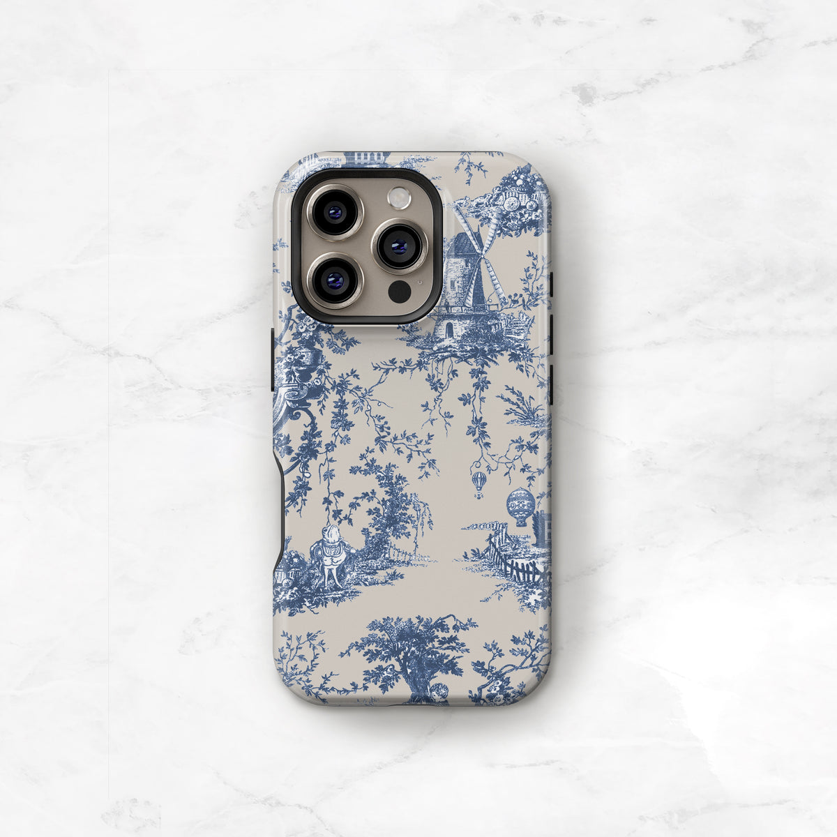 Toile Case | Navy Blue