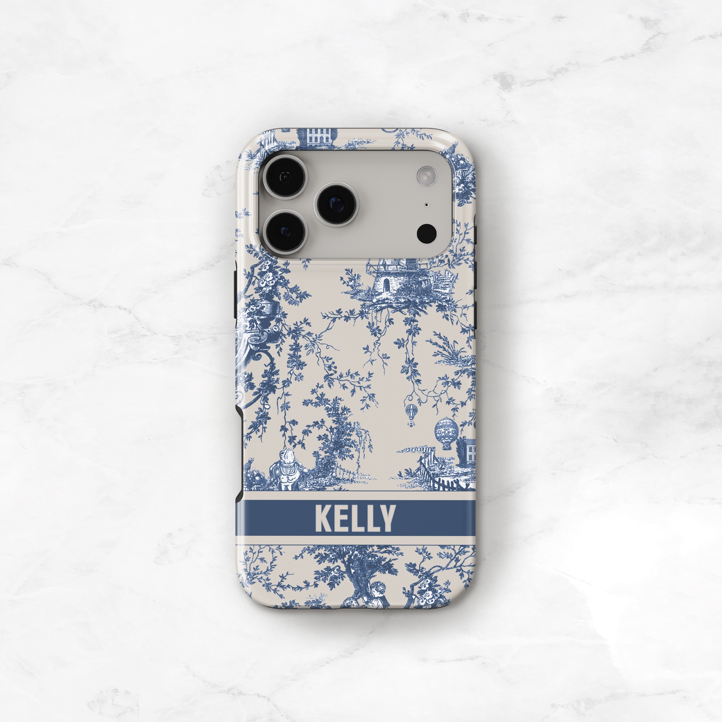 Personalized Navy Blue Toile Phone Case - Joy Merryman Store Personalized Navy Blue Toile Phone Case - Joy Merryman Store