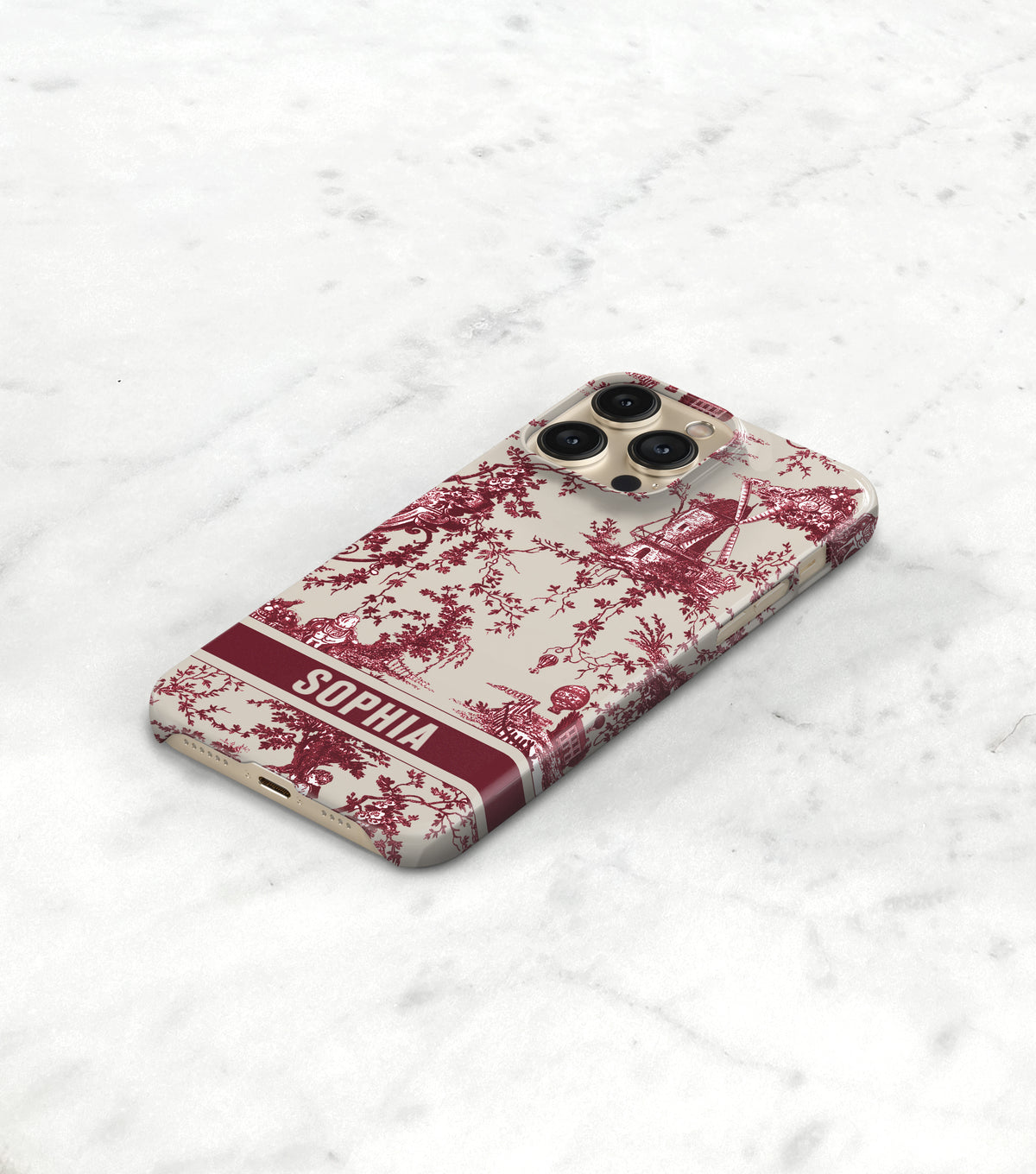 Toile Case | Burgundy