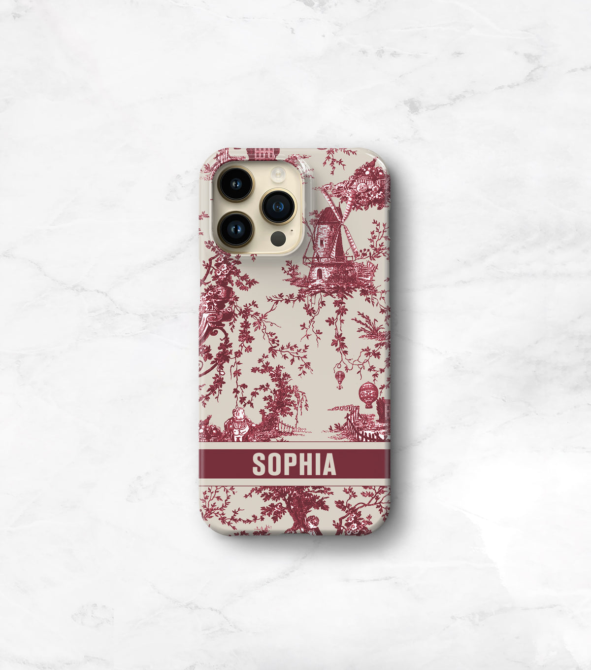 Toile Case | Burgundy