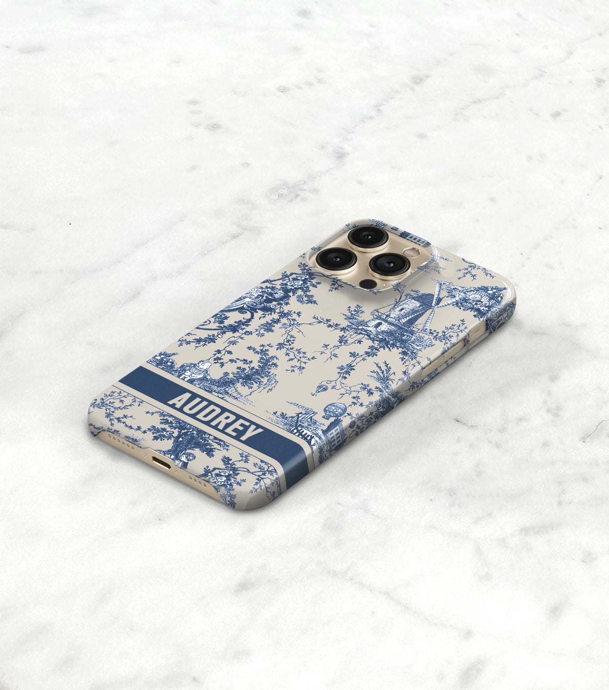 Toile Case | Navy Blue