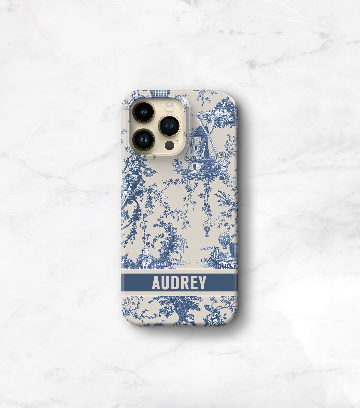 Toile Case | Navy Blue