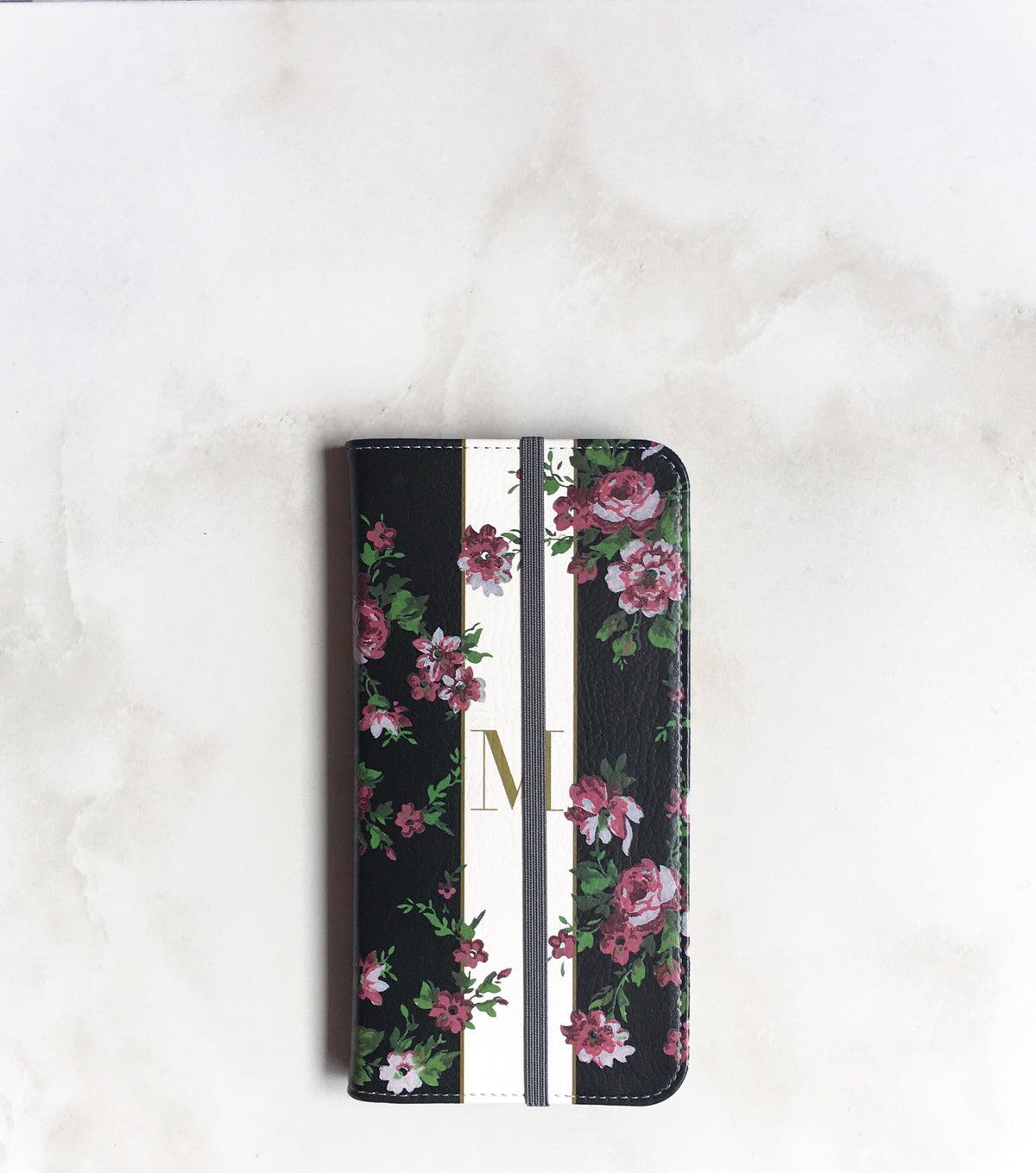 Floral Band iPhone 7 wallet with monogram