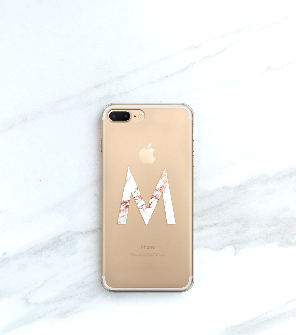 Monogram in Marble on a Clear iPhone Case