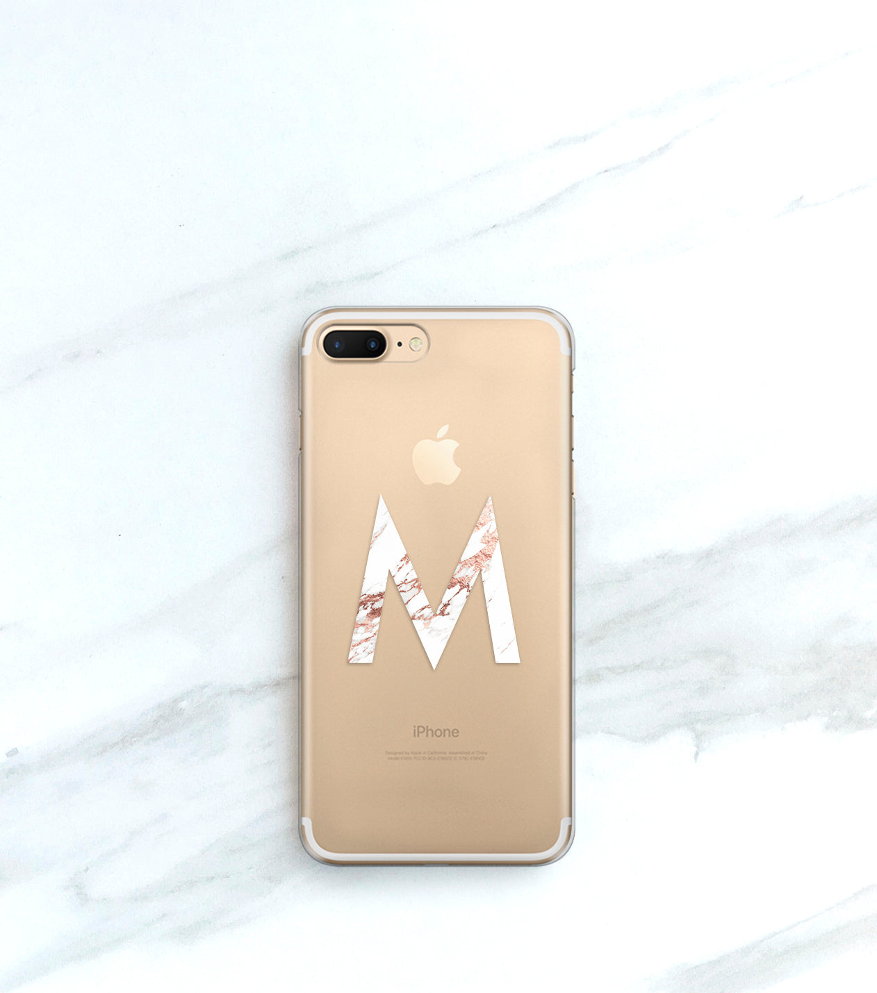 Personalised Phone Case For Iphone 14/13/12 Initial Pink/Grey Marble Hard  Cover
