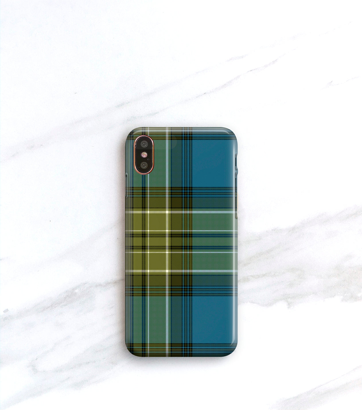 blue plaid iPhone xs max case with initial