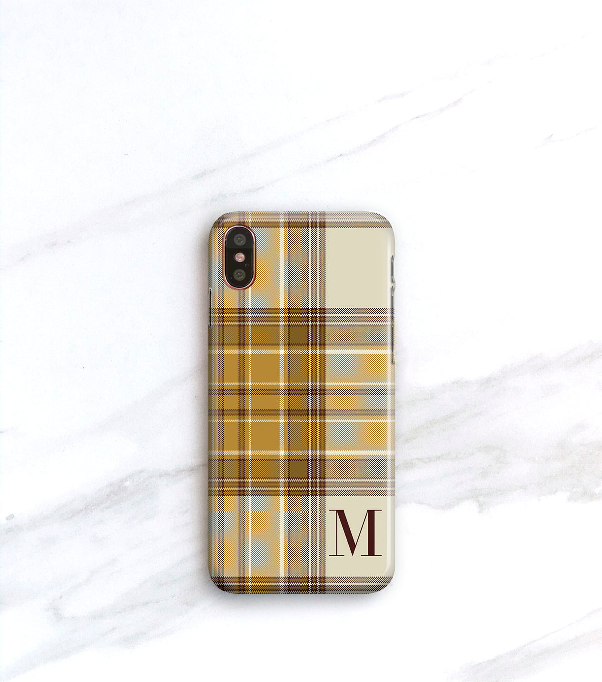 Tan Plaid case for iPhone X or iPhone 8 Plus