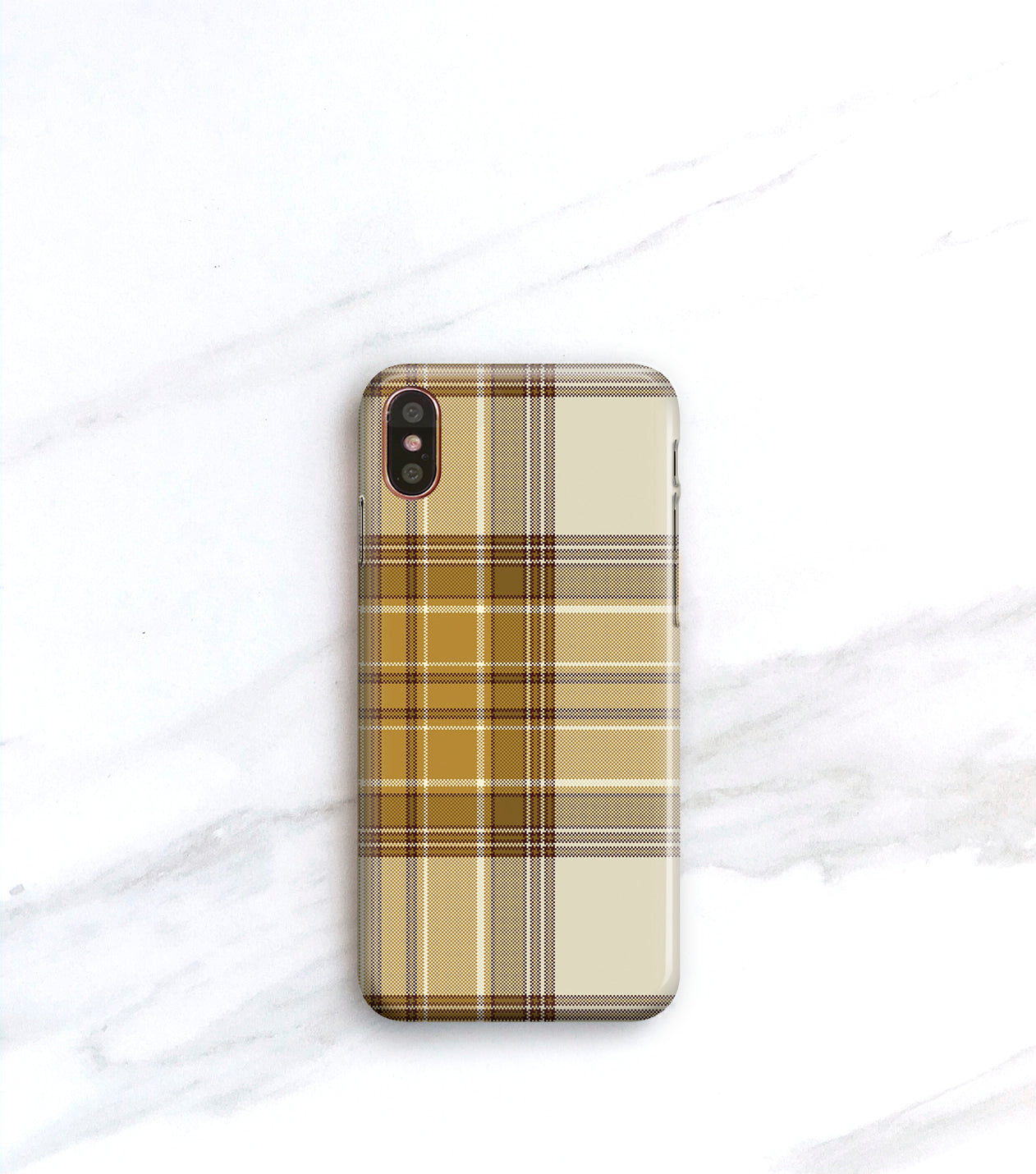 Tan Plaid case for iPhone X or iPhone 8 Plus