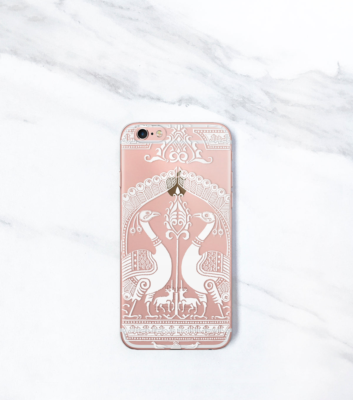Exotic Clear case for iPhone with peacocks unicorns