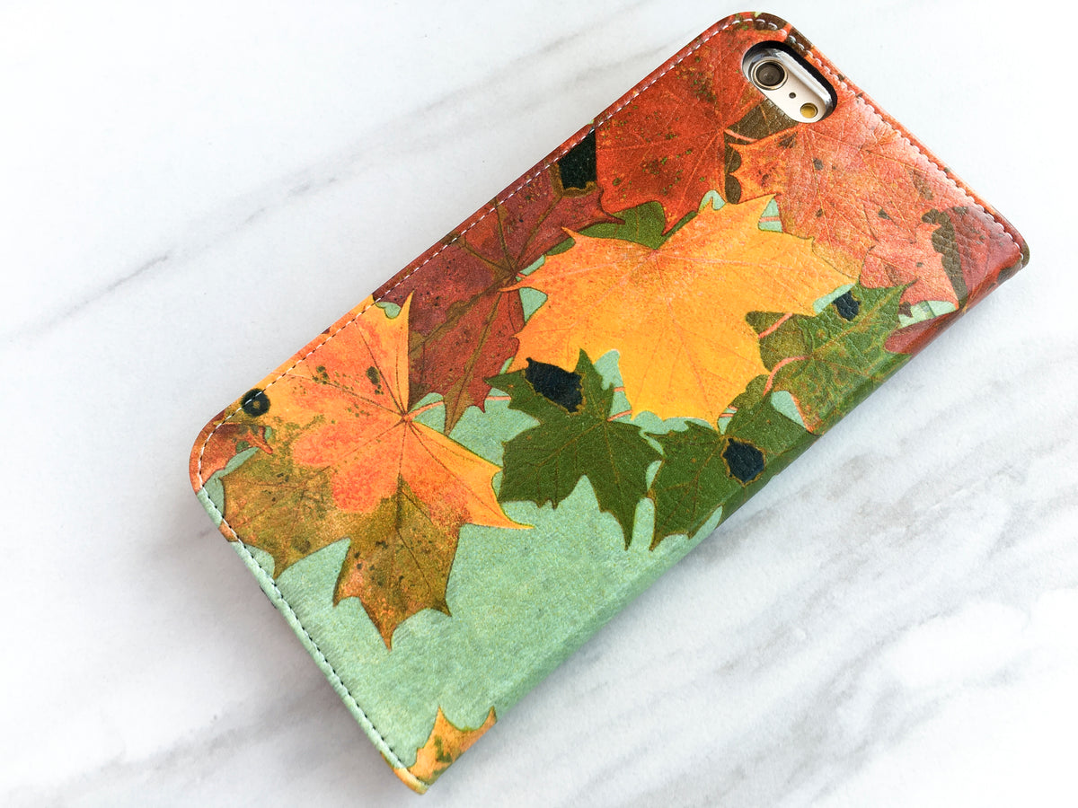 Autumn Leaves iPhone 7 Wallet side view
