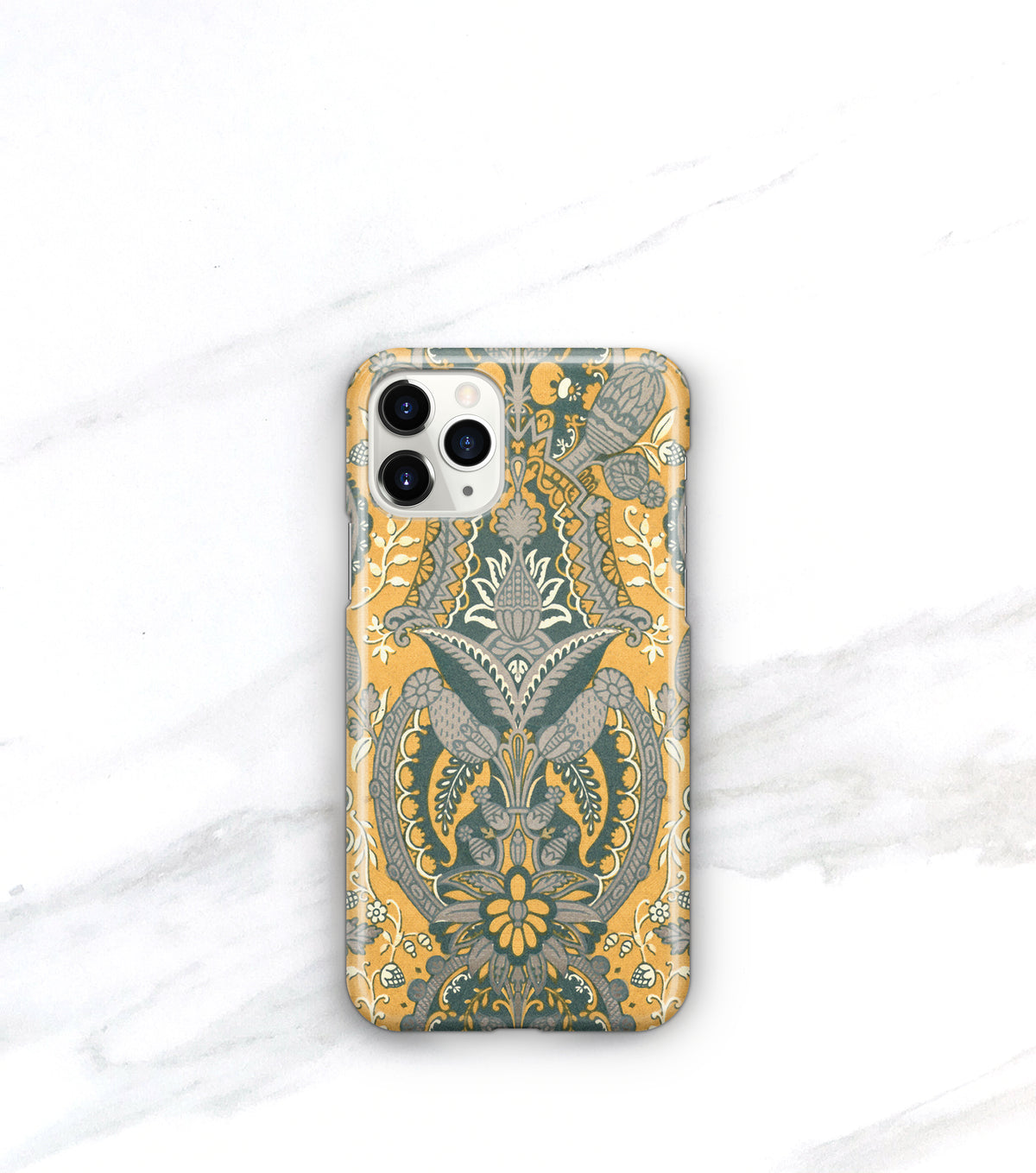 iPhone 11 pro case boho style in mustard yellow and gray