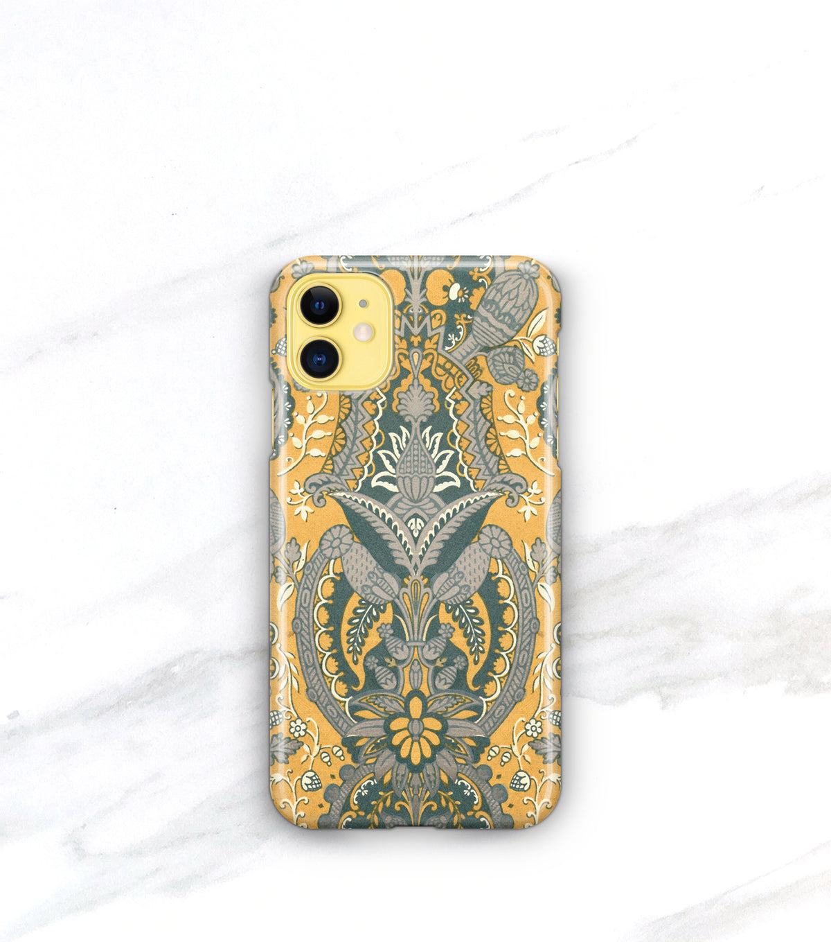 Bohemian chic iPhone 11 case in yellow and gray
