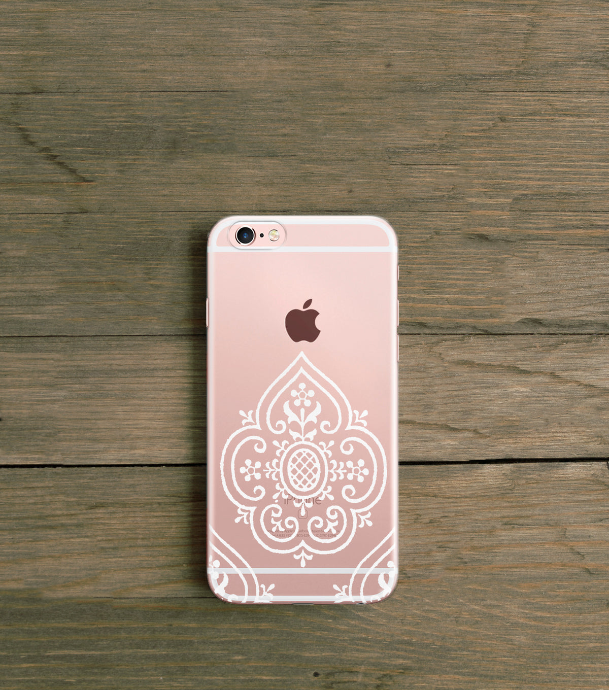 White Boho Clear iPhone case