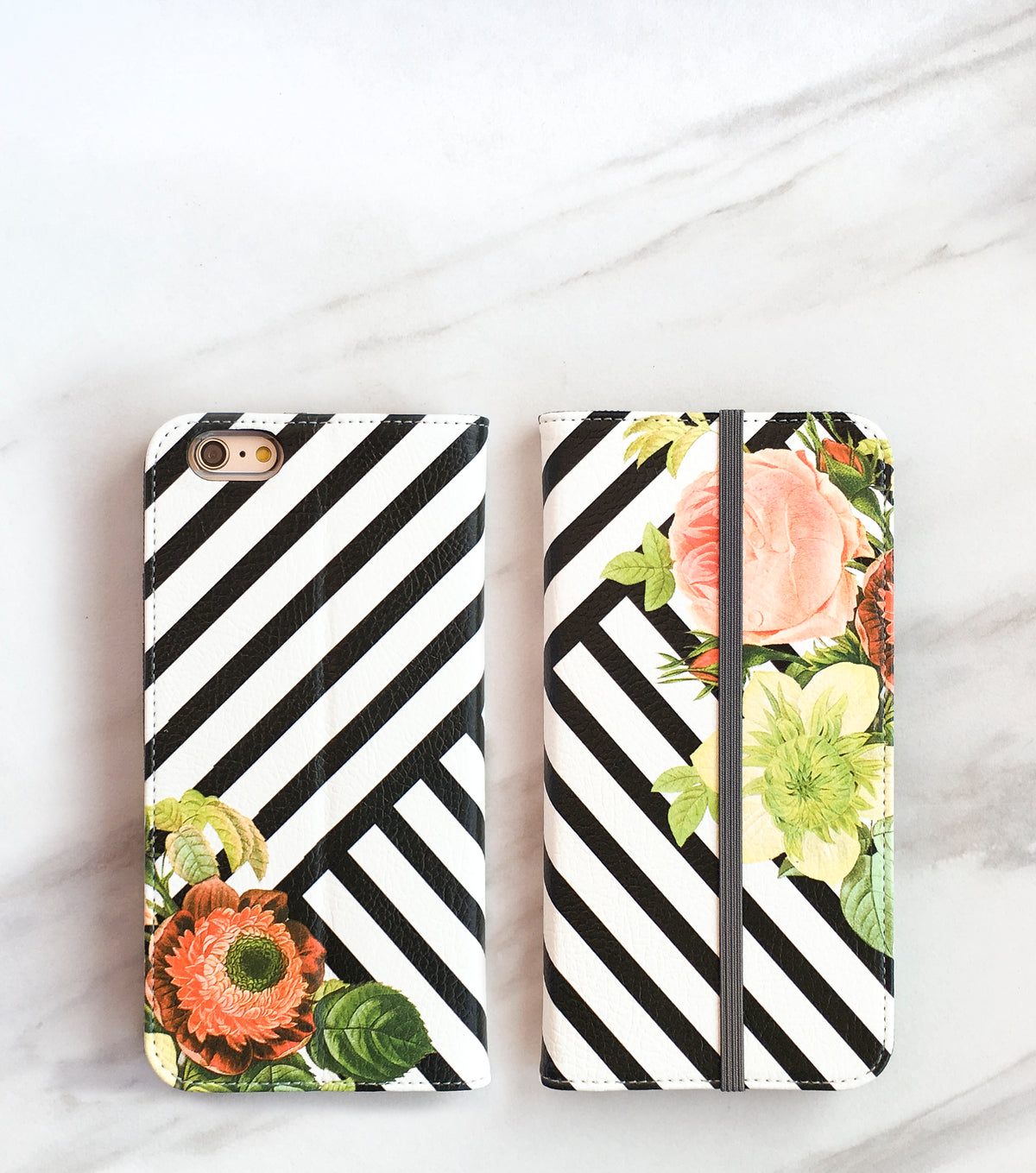 Bouquet Stripes Wallet front and back