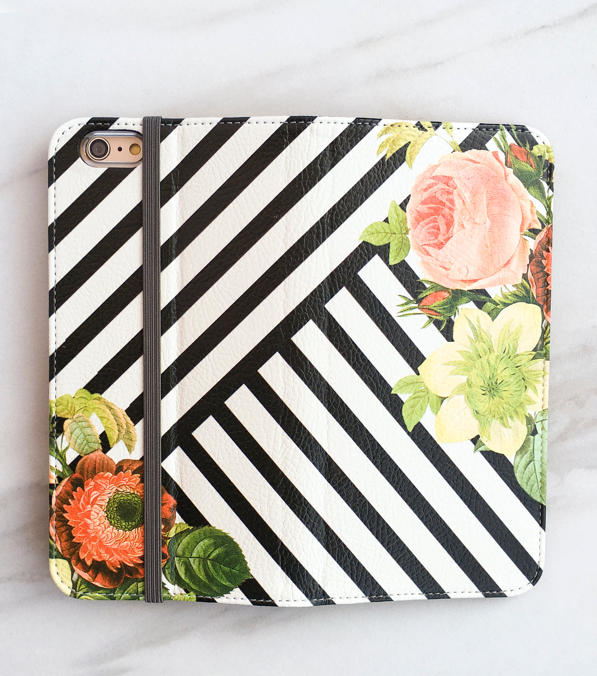 Bouquet Stripes Wallet case full view