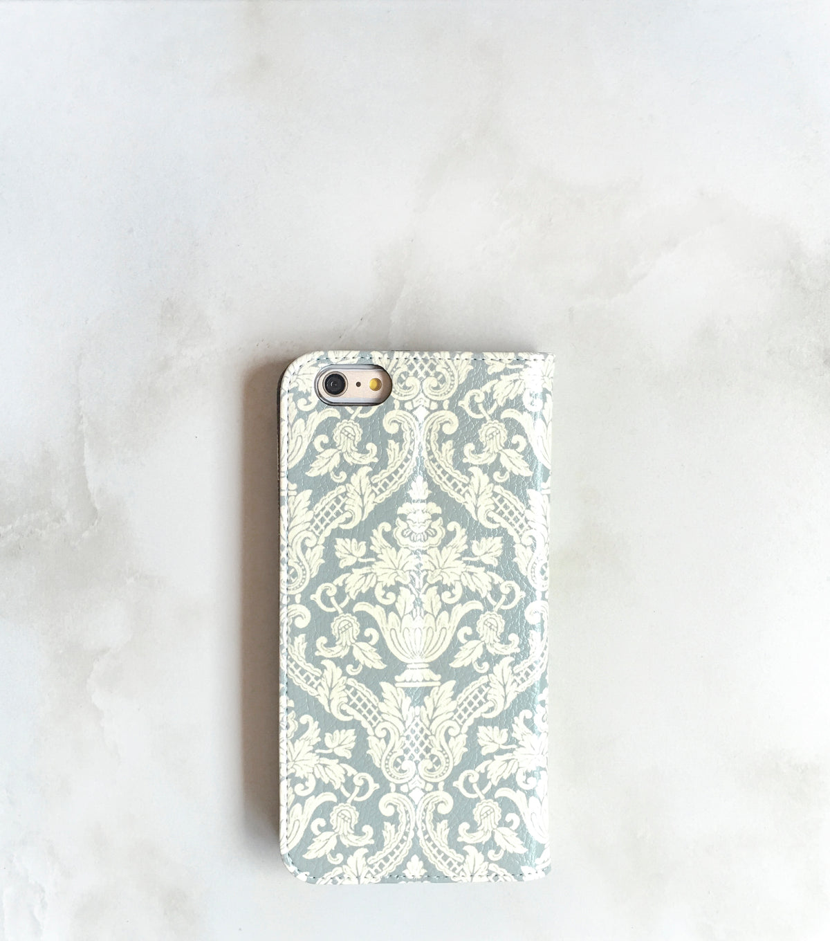 Gray Damask Wallet Case
