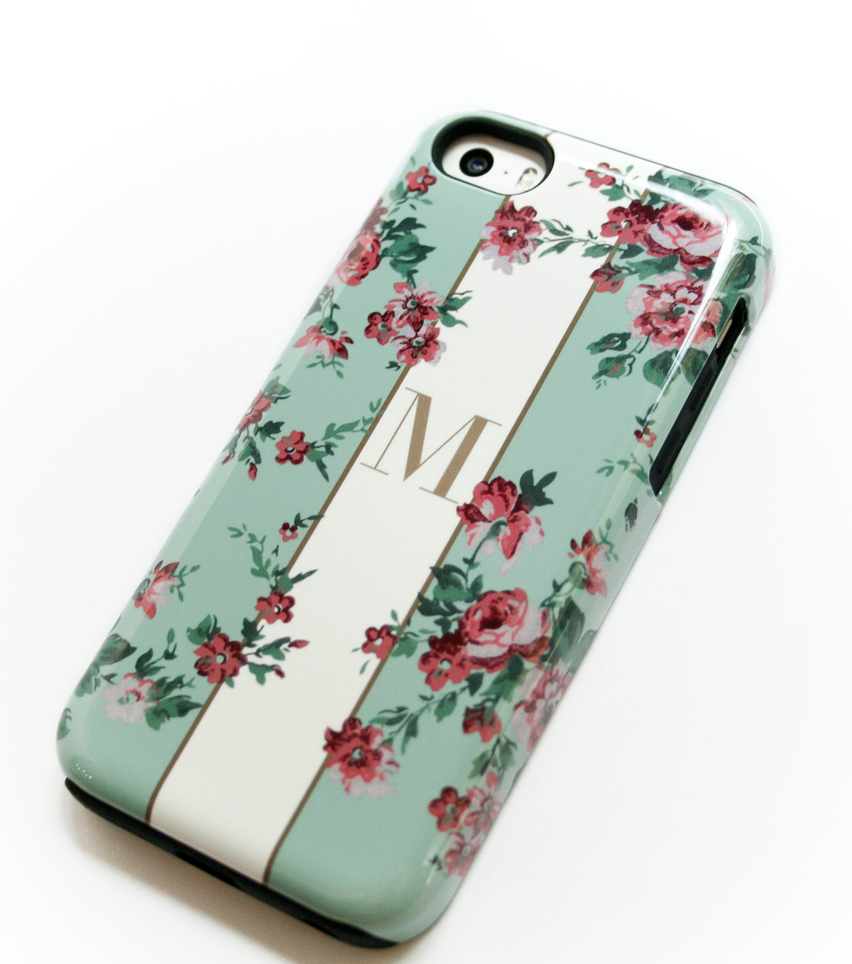 Monogrammed floral phone case for iPhone
