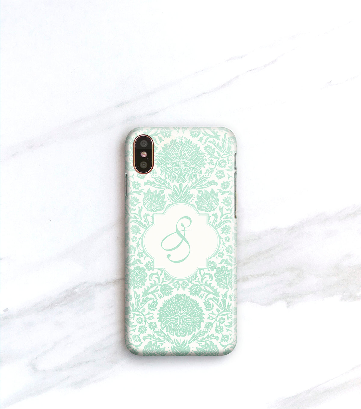 Seafoam Green Cottage Chic damask case for iPhone X