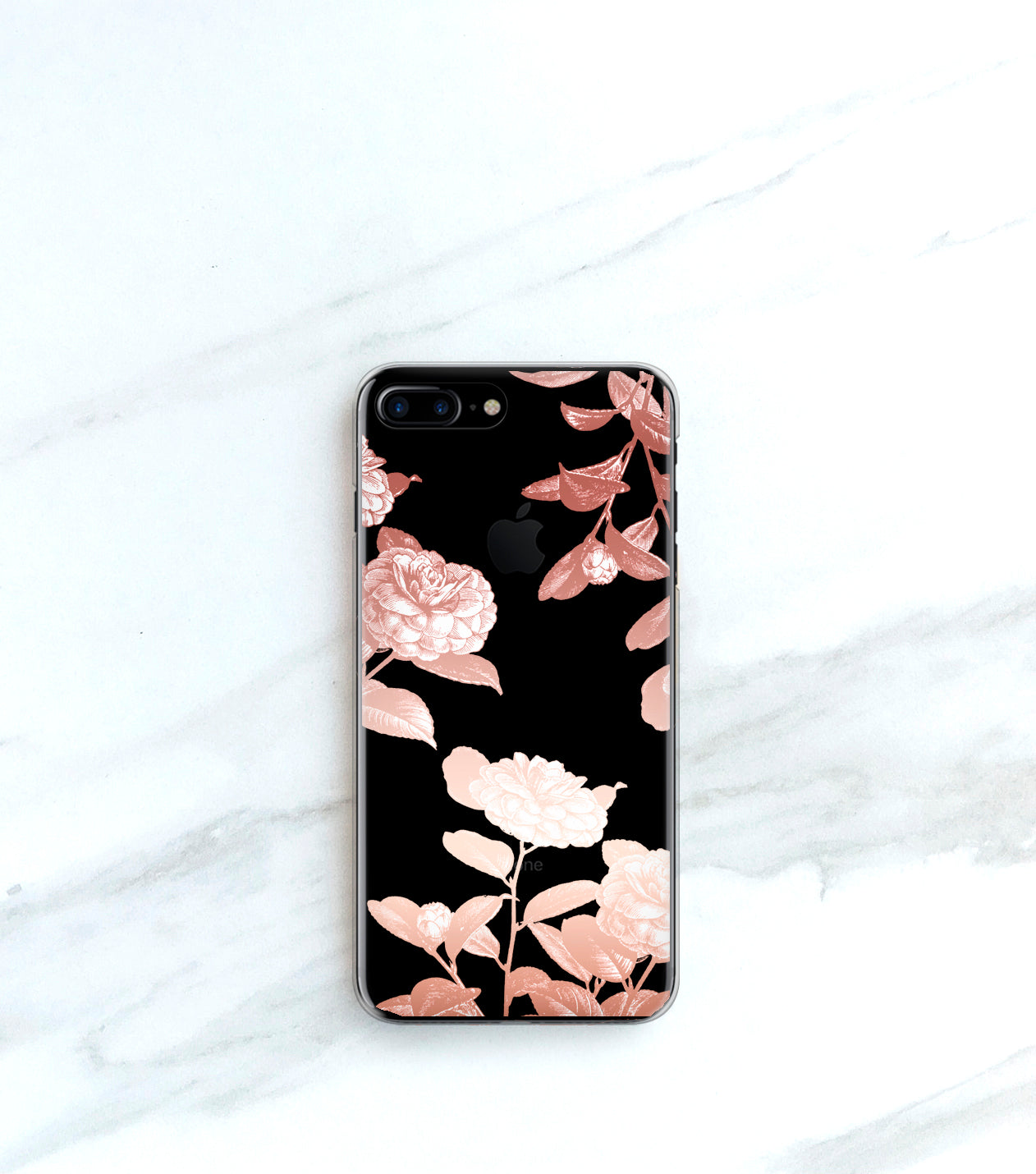 Rose gold floral iPhone 7 Plus case