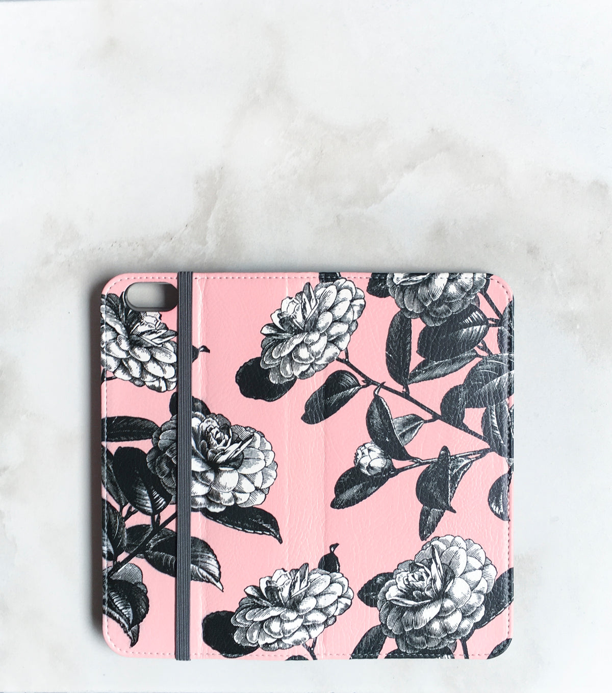 Garden Roses black and pink Wallet case
