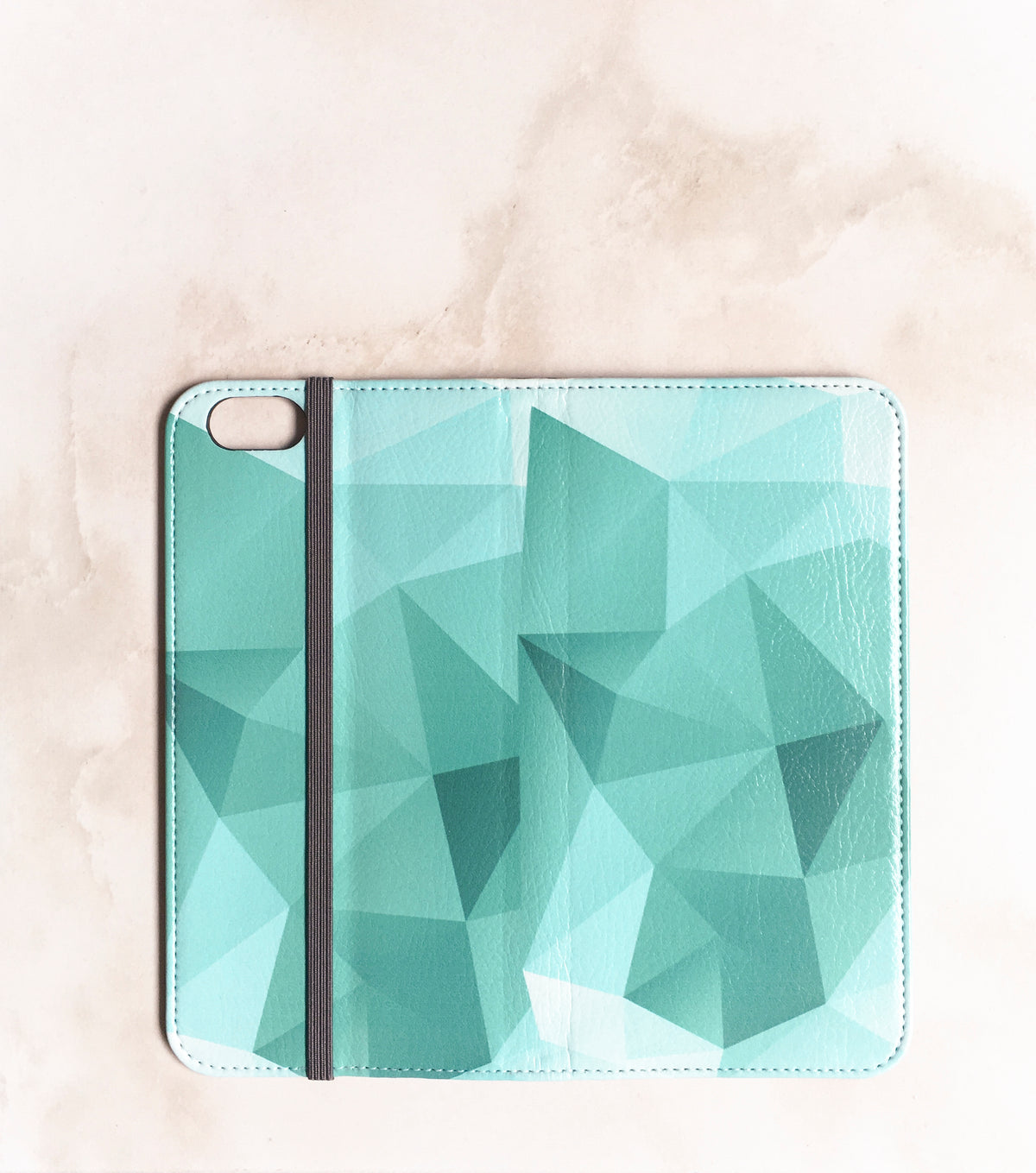 Teal Geometric Wallet for iPhone full view