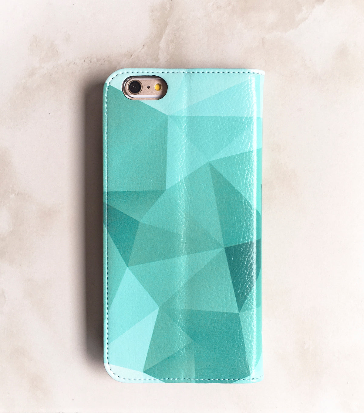Teal Geometric Wallet case in turquoise 