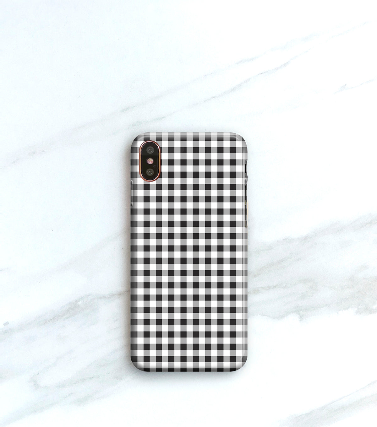 Black Gingham Case for iPhone X