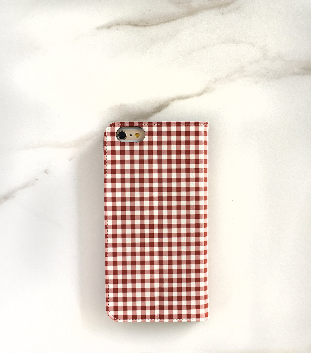 Red Gingham iPhone 7 wallet case