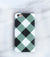 Wide Gray Gingham Wallet case for iPhone with strap