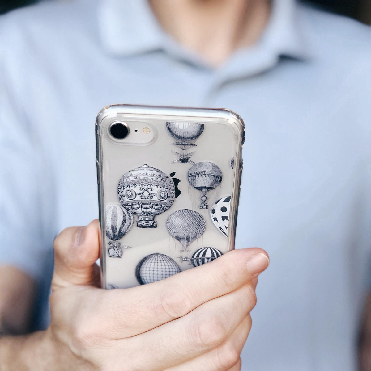 Whimsical Hot Air Balloon Clear Case for iPhone