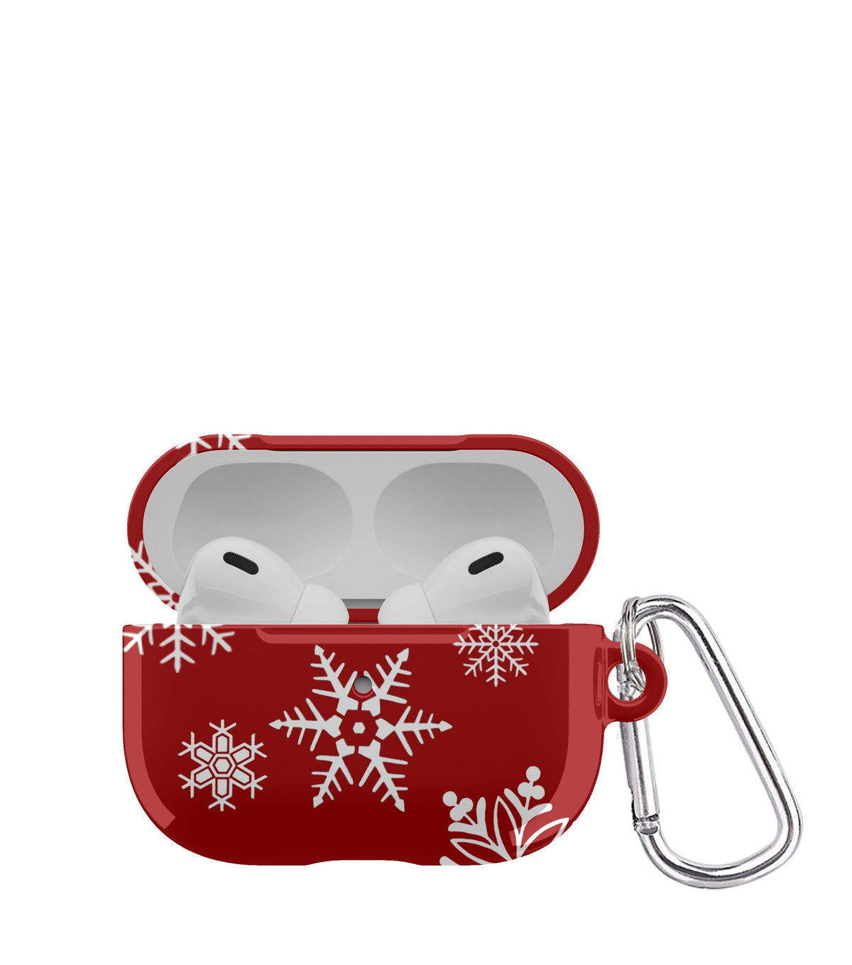 Snowflakes Red AirPod Case