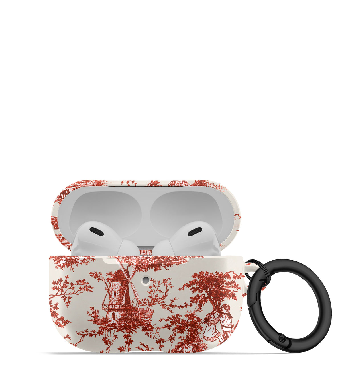 Red Toile Print AirPods Case