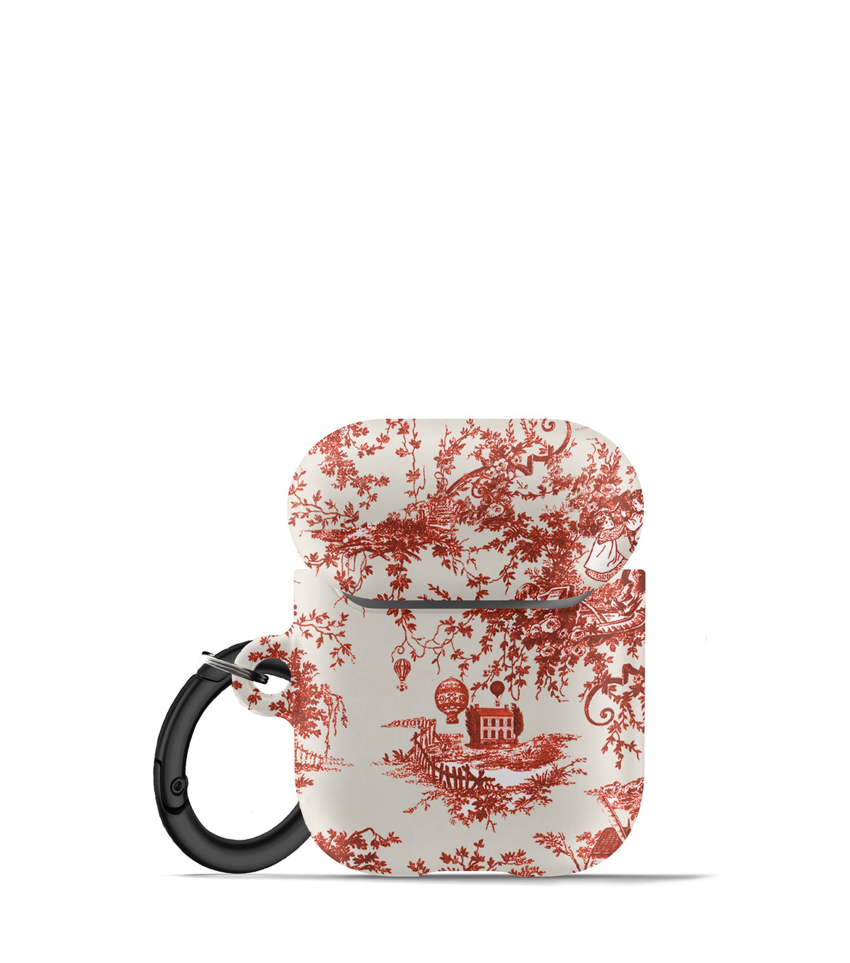 Red Toile Print AirPods Case