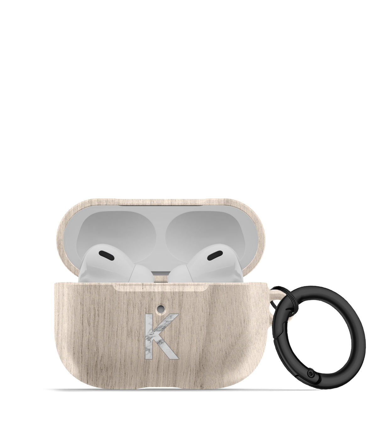 Matte White Oak Print AirPod Case