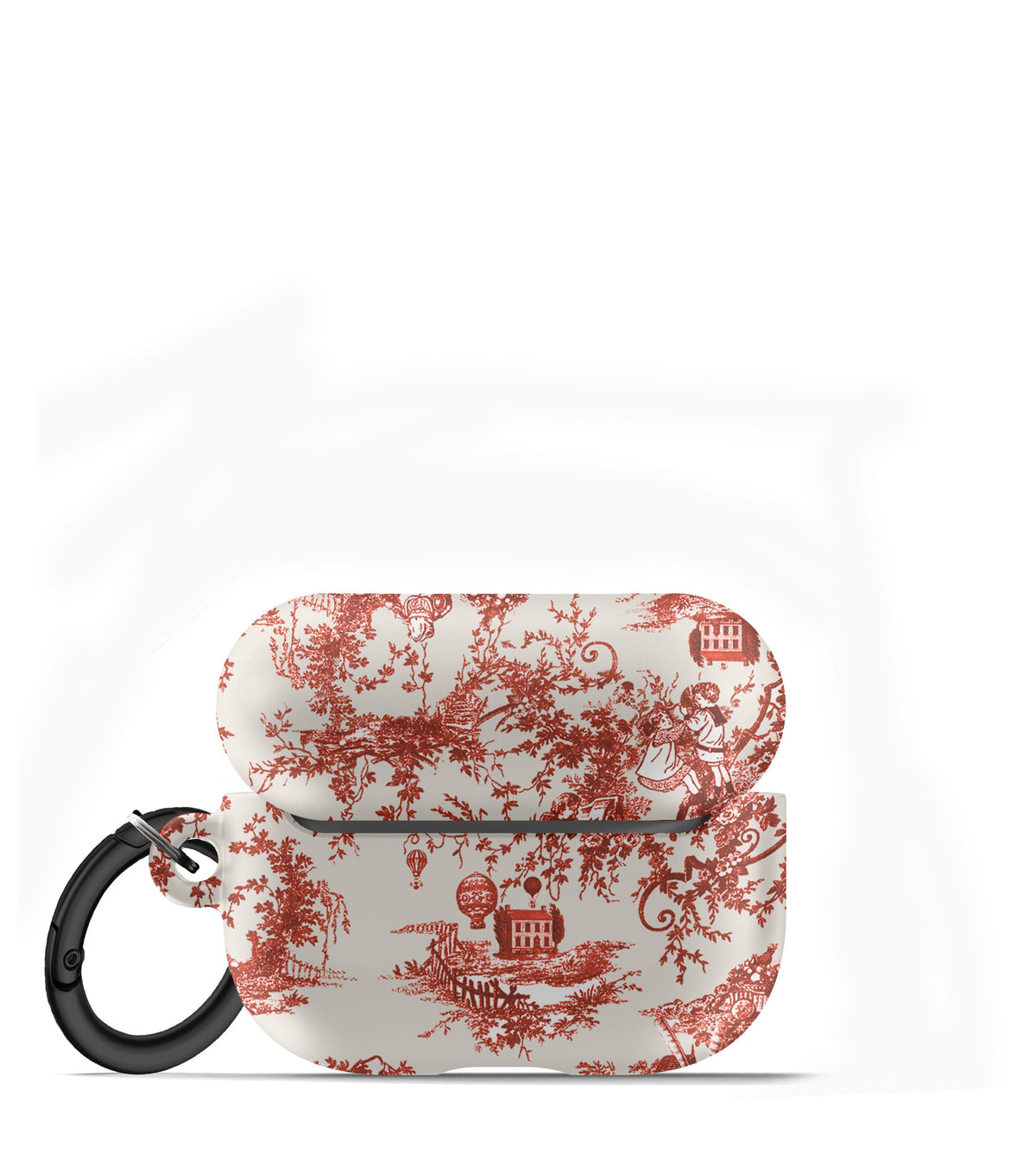 Red Toile Print AirPods Case