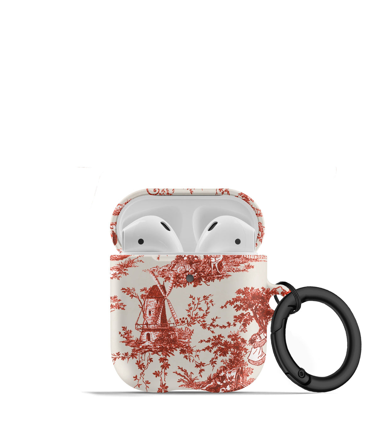 Red Toile Print AirPods Case