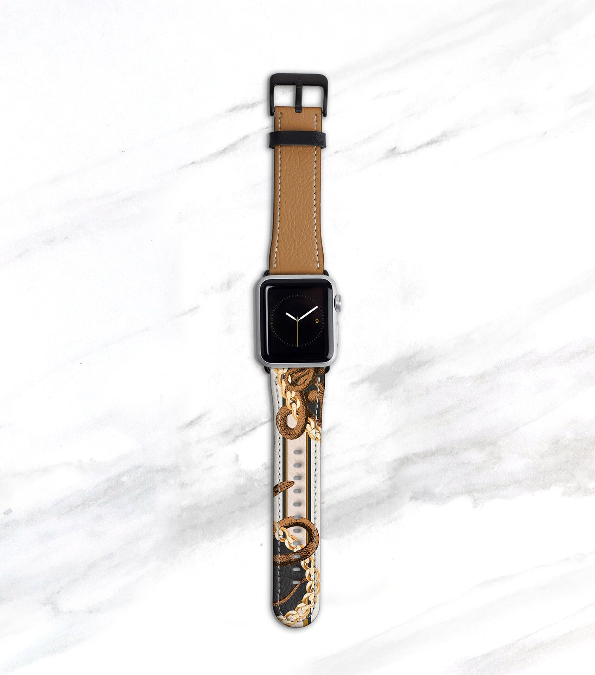 Designer Chain Print Apple Watch Band