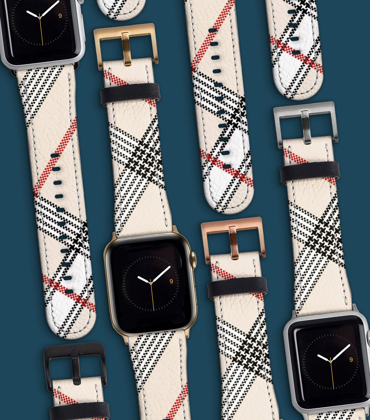 Luxury Plaid Light Nova Check Apple Watch Band Joy Merryman Store