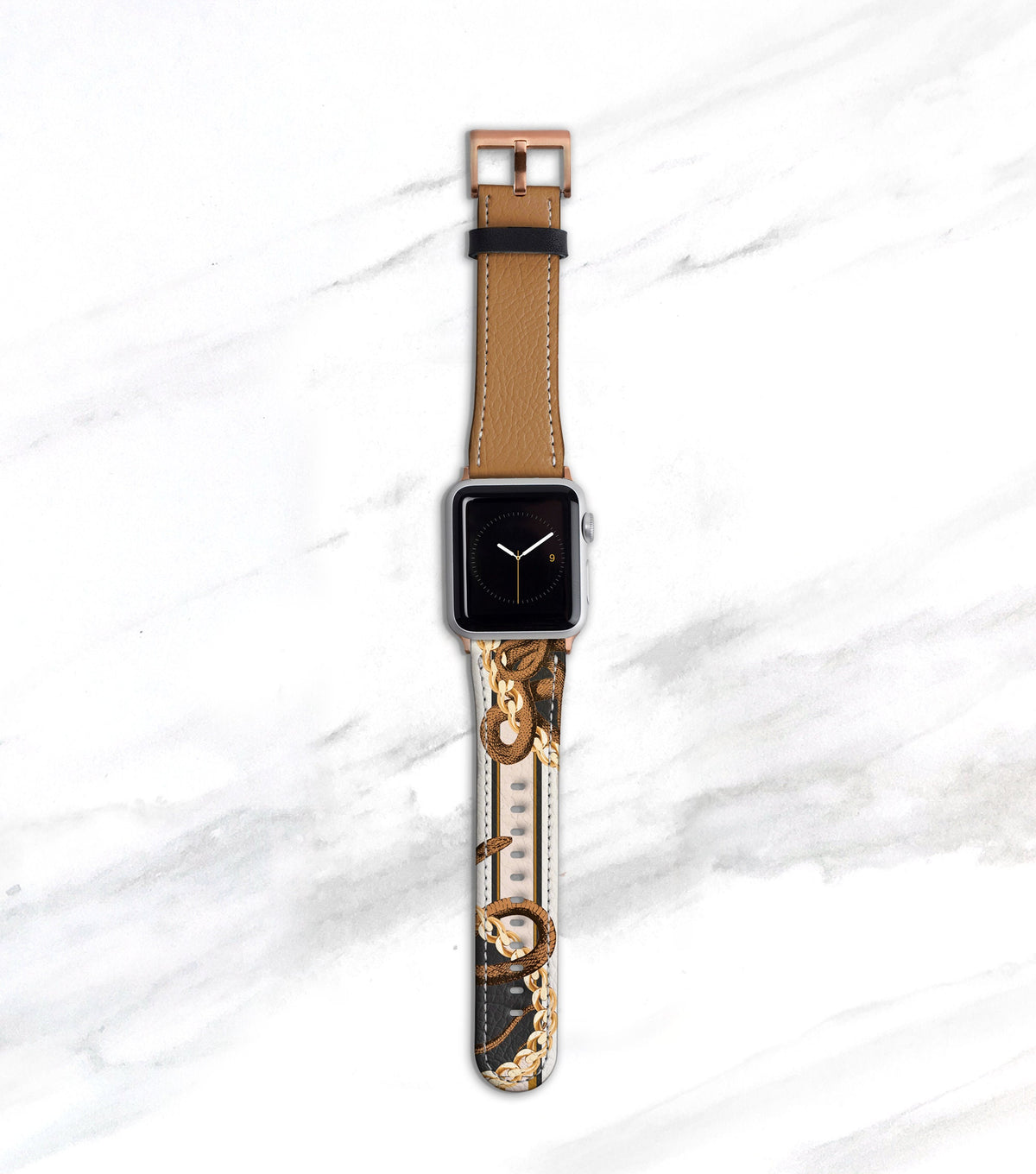 Designer Chain Print Apple Watch Band