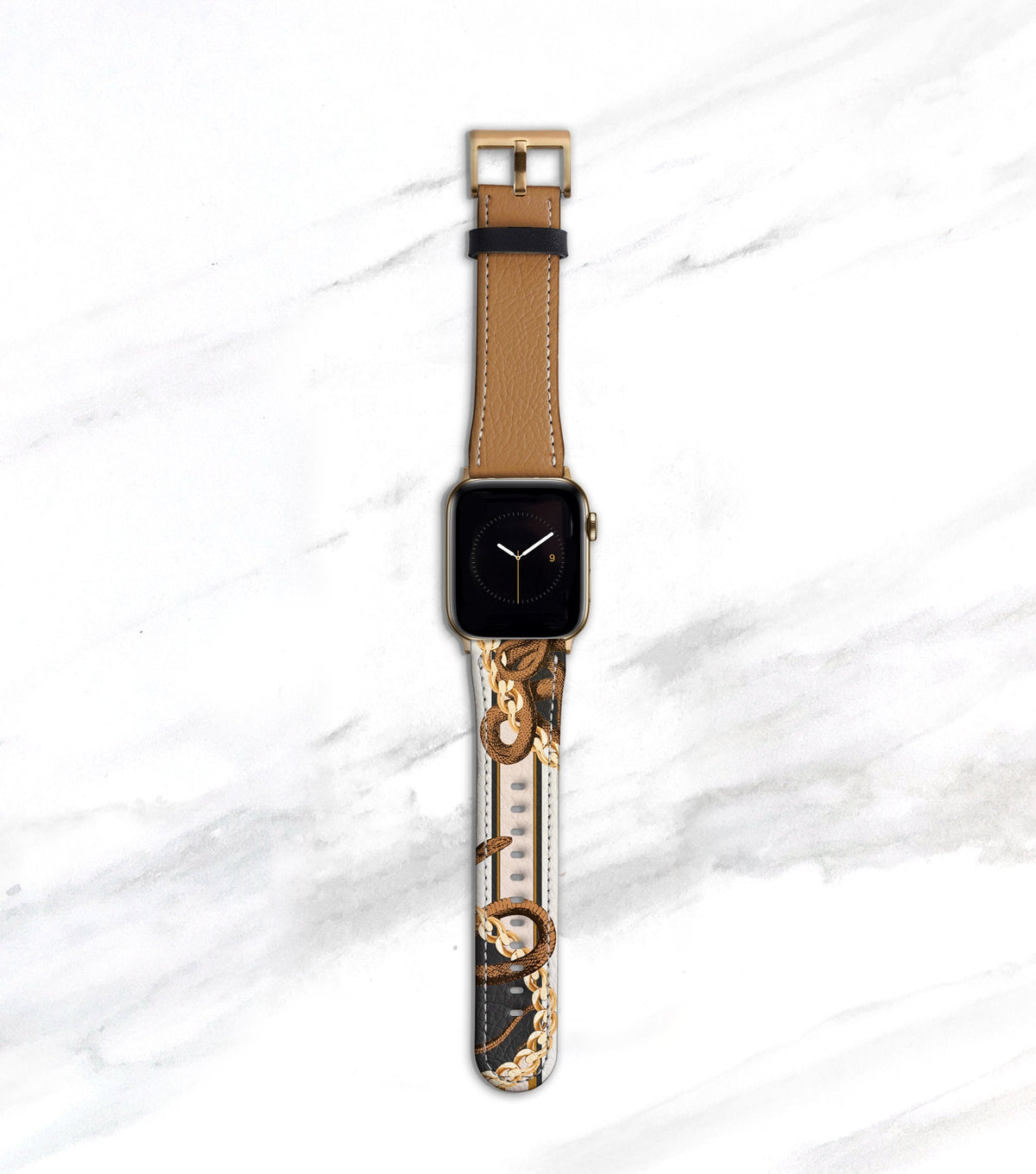 Designer Chain Print Apple Watch Band