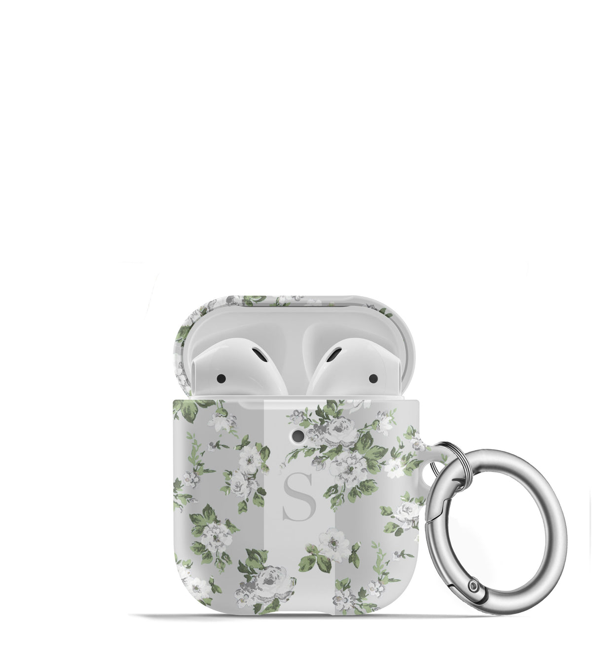 Tiny Floral on Gray AirPods Case