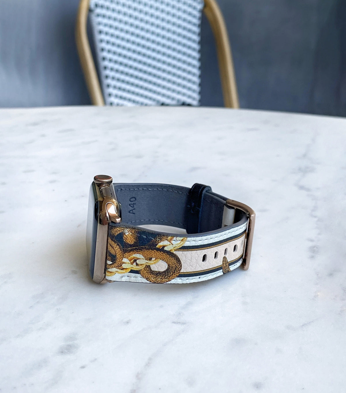 Designer Chain Print Apple Watch Band